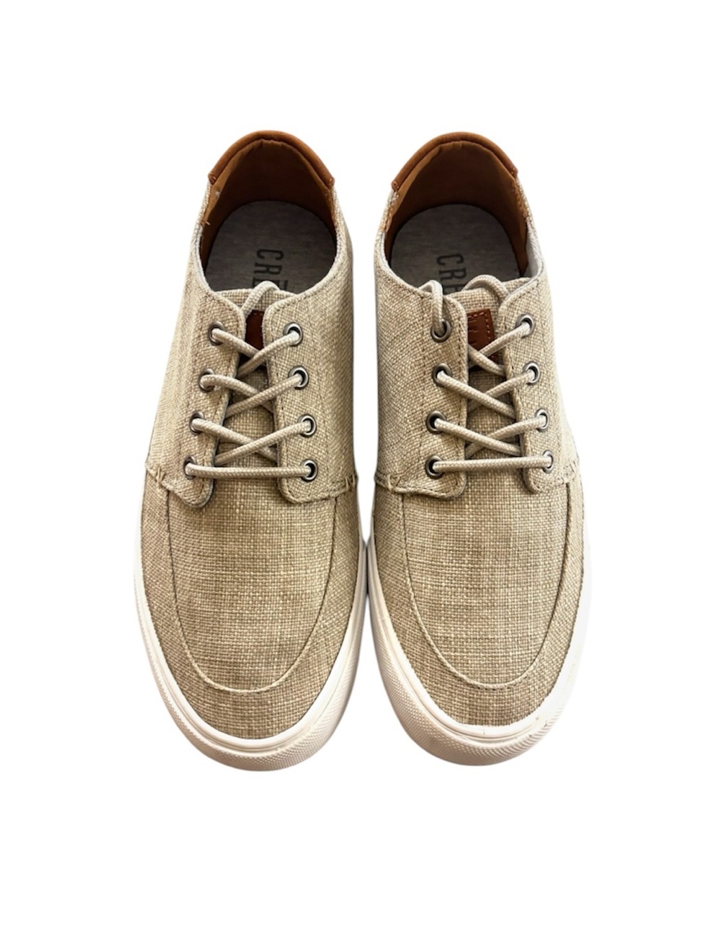 Crevo Alec Khaki Lace Up Men’s Canvas Coastal Low Top Boat Sneakers (US 10)